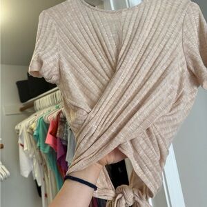 Beige Knotted Women's Top